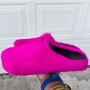 Hot Pink Furry Slippers